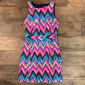Lilly Pulitzer Multi Hearts Flutter Chevron Dress